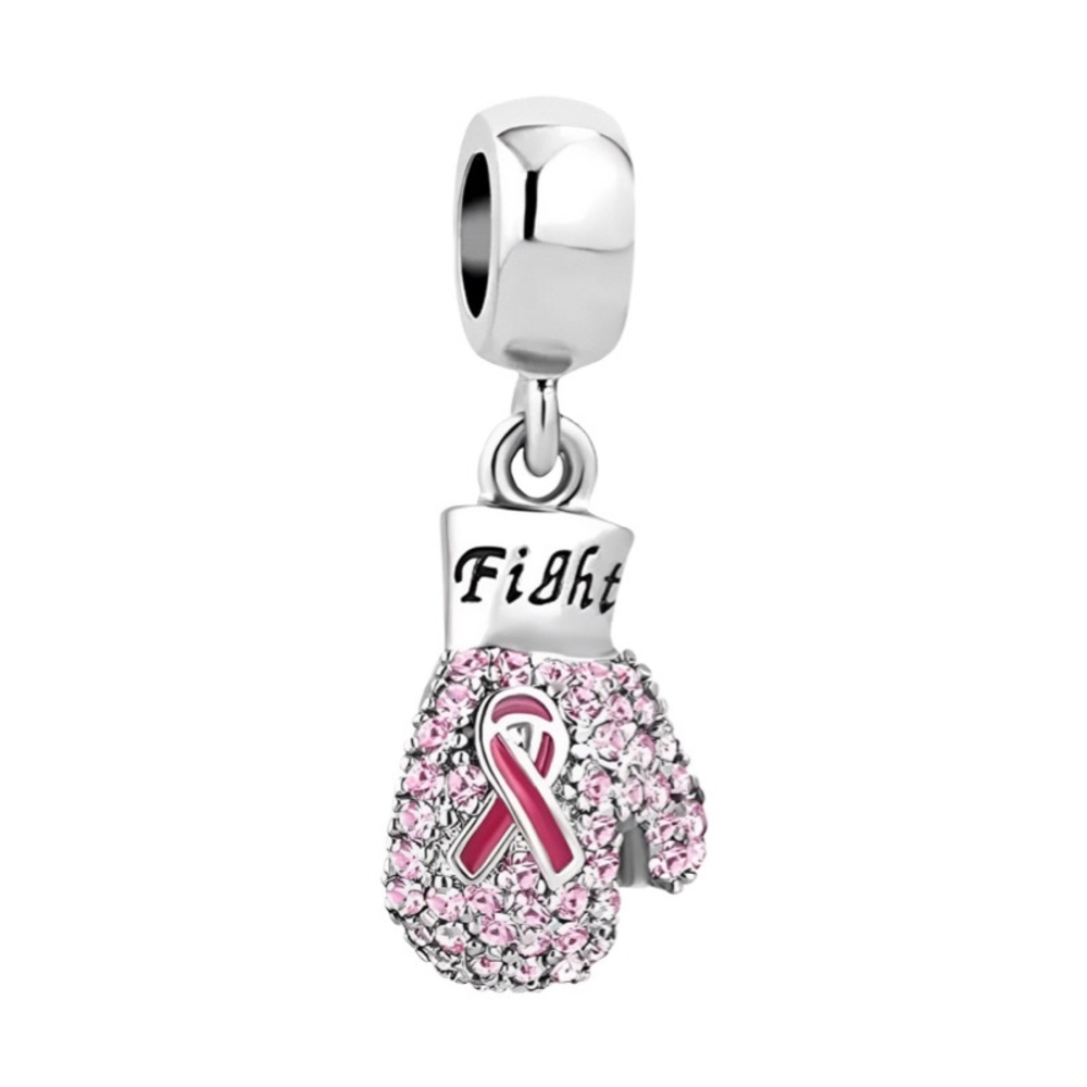 Breast Cancer Fight Boxing Glove Dangle Charm